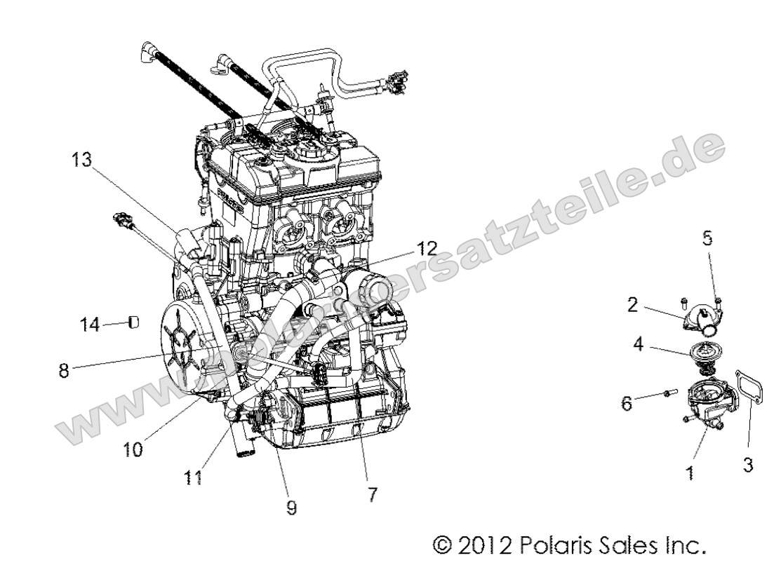 ENGINE, COOLING, THERMOSTAT and BYPASS