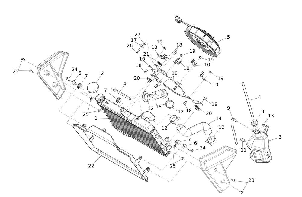 Caballero700-Kuehler Kühlsystem