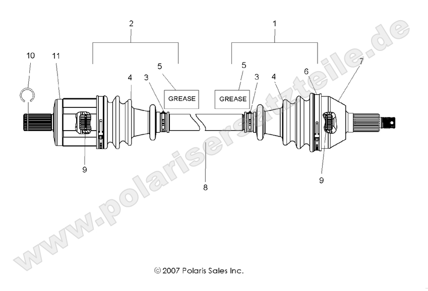 DRIVE TRAIN, FRONT HALF SHAFT