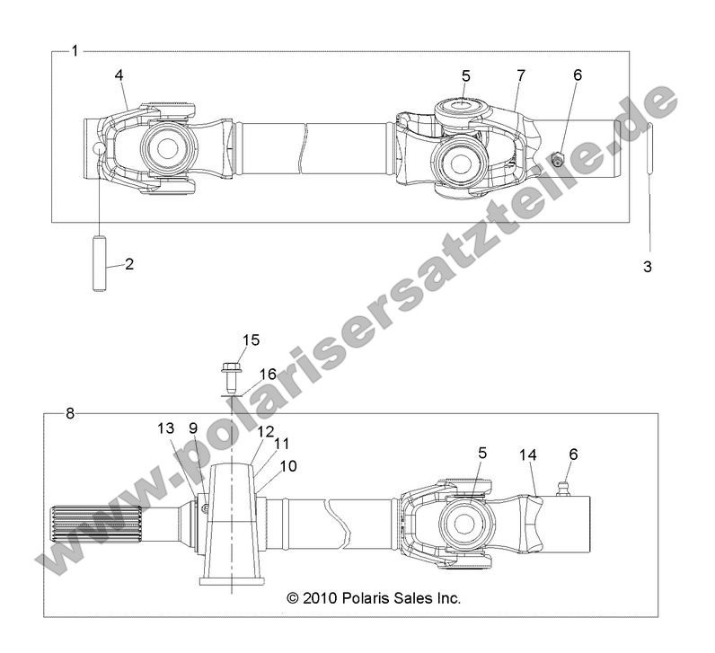 drive train front prop shaft