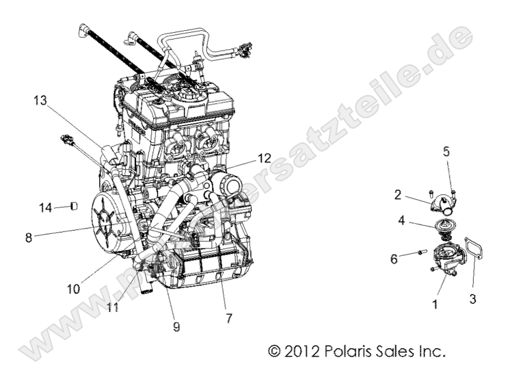 ENGINE, COOLING, THERMOSTAT and BYPASS
