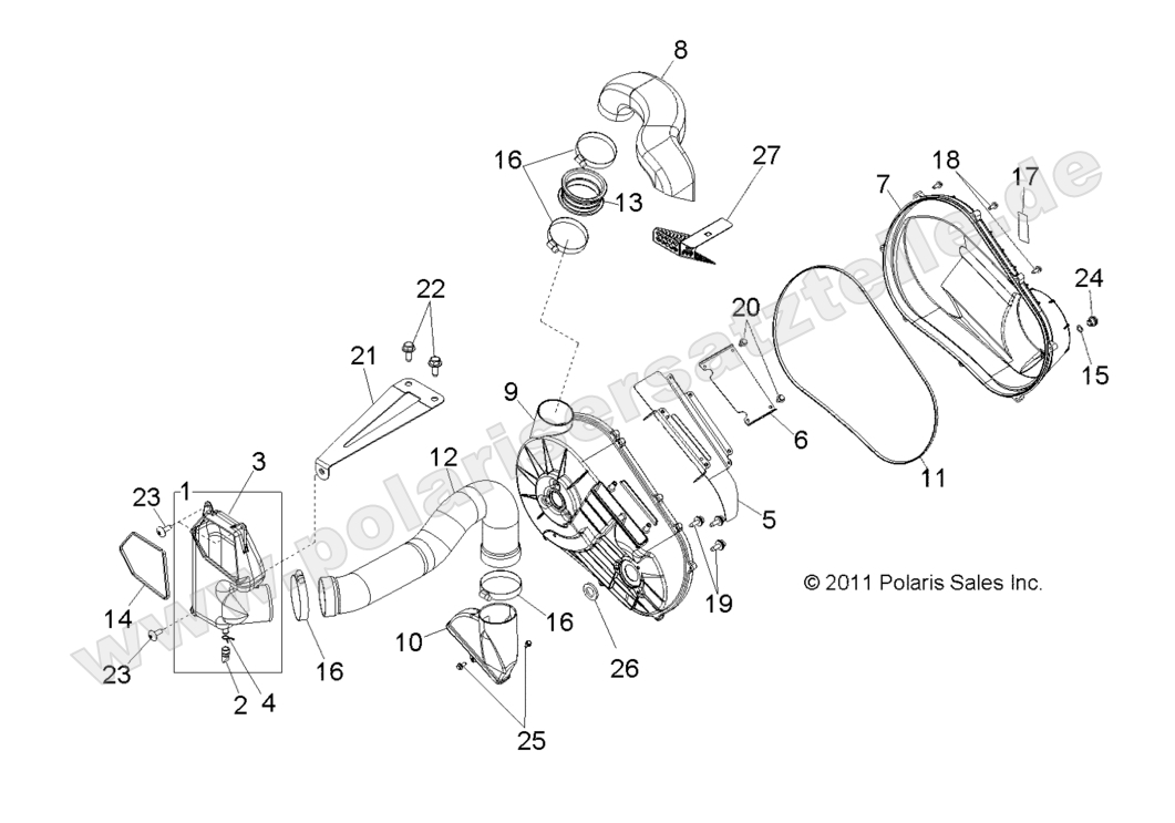 DRIVE TRAIN, CLUTCH COVER and DUCTING