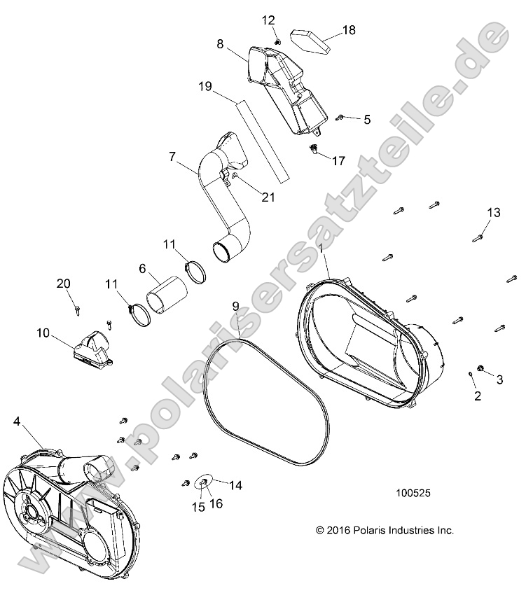 Drive Train, Clutch Cover and Ducting