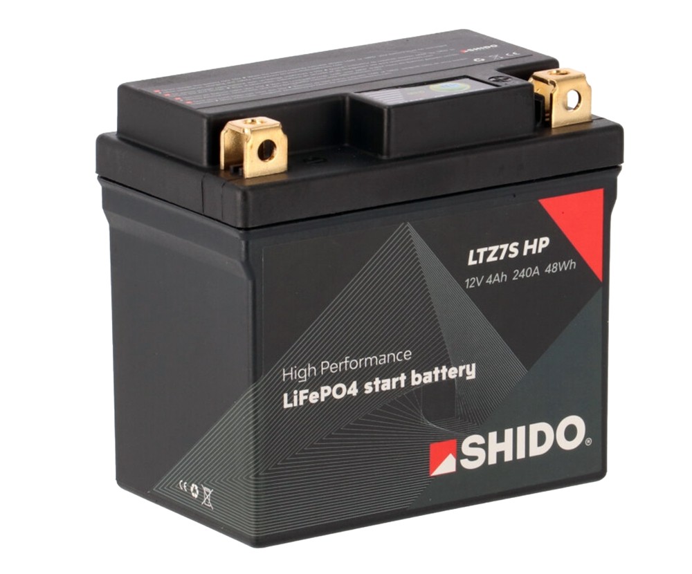 Shido LTZ7S HP Lithium Ionen Batterie 12V LiFePO (YTX7L-BS YTZ7S YTZ6V)