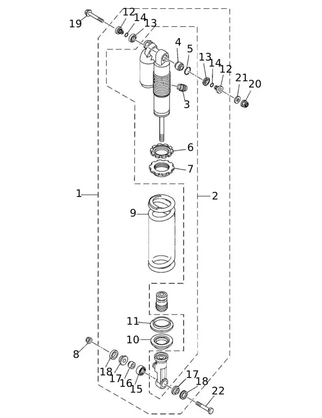 Stossd-mpter-Fantic-XX-125-2T-EVO-Motocross-2022 Stossdämpfer hinten