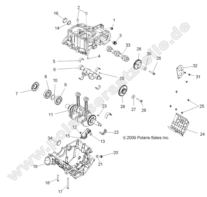 ENGINE, CRANKCASE and CRANKSHAFT