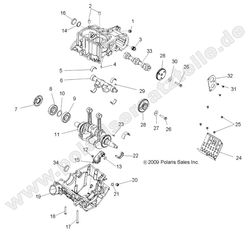 ENGINE, CRANKCASE and CRANKSHAFT