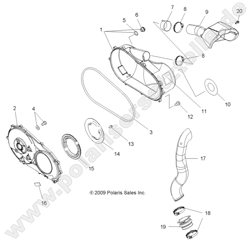 BODY, CLUTCH COVER and DUCTING