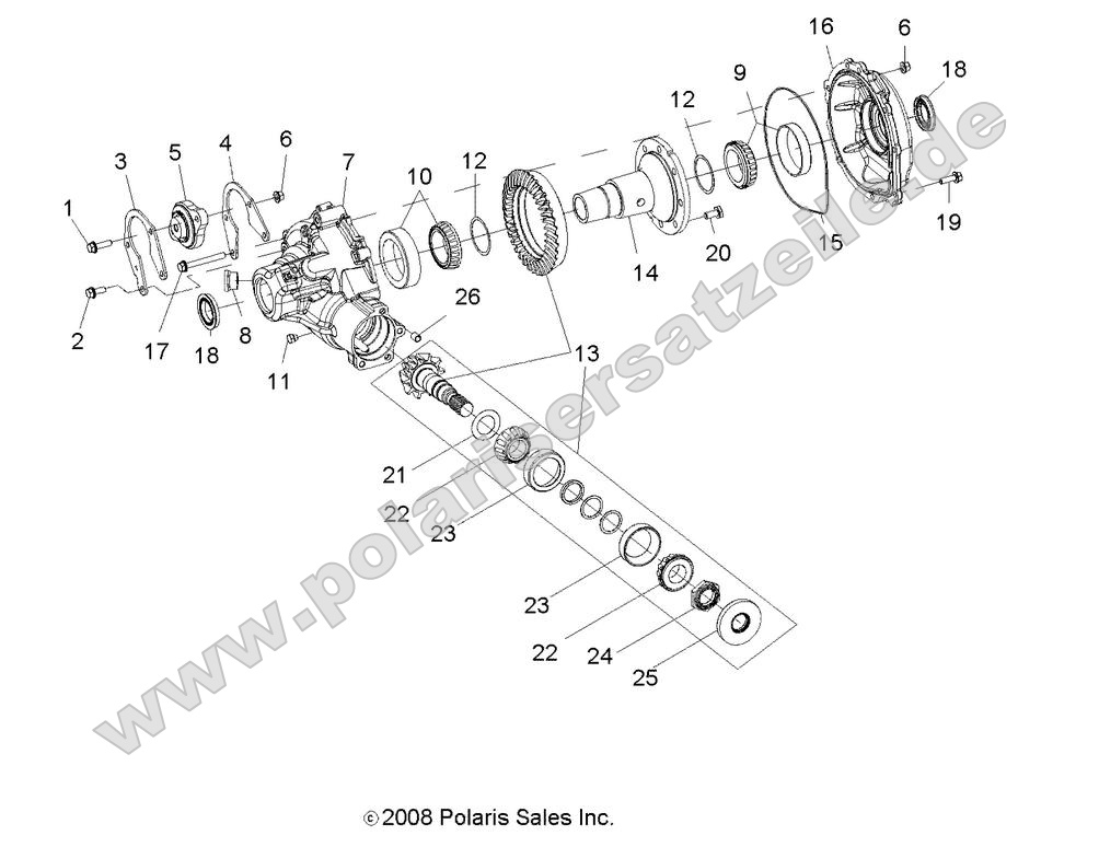 drive train gearcase intl comp (BUILT 10/16/08 AND AFTER)