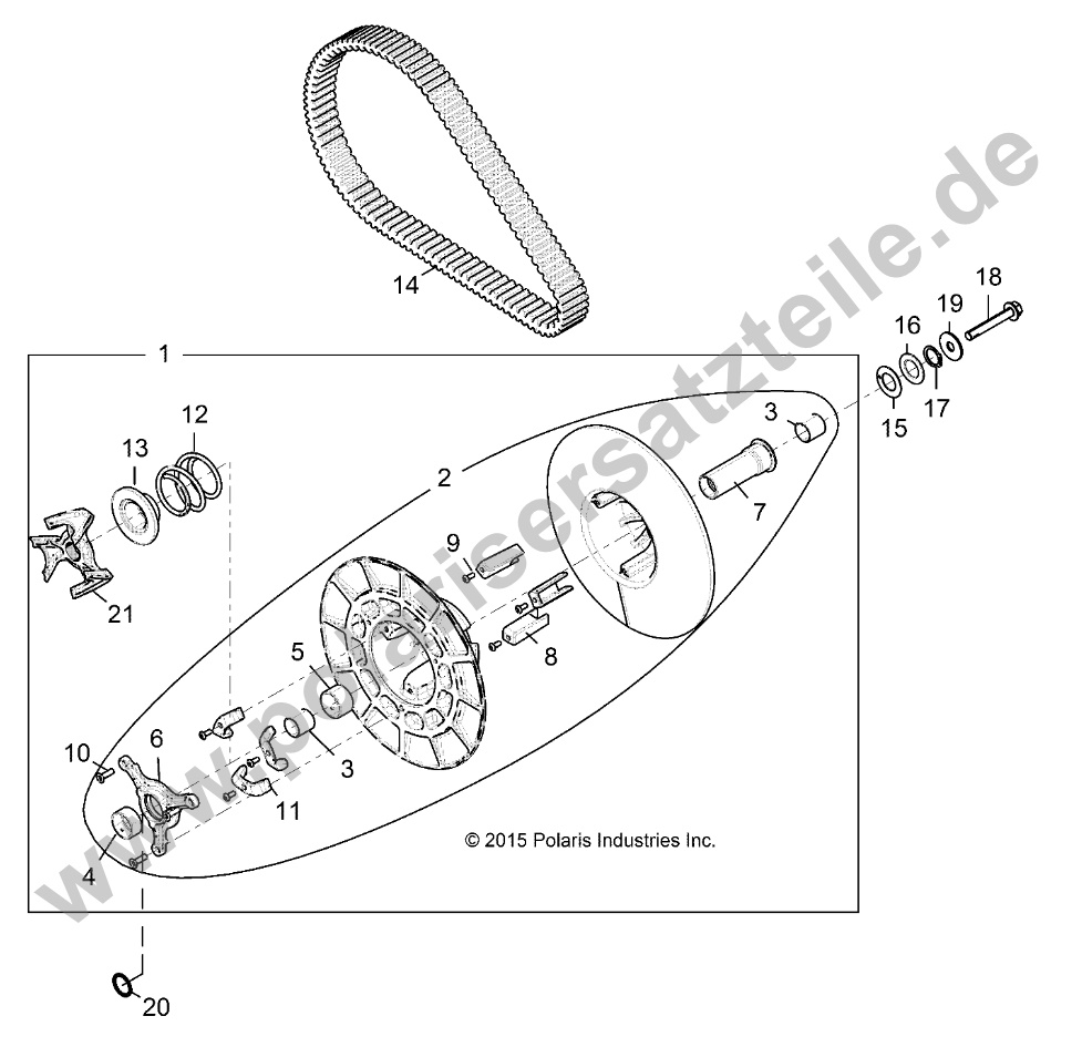 DRIVE TRAIN, SECONDARY CLUTCH
