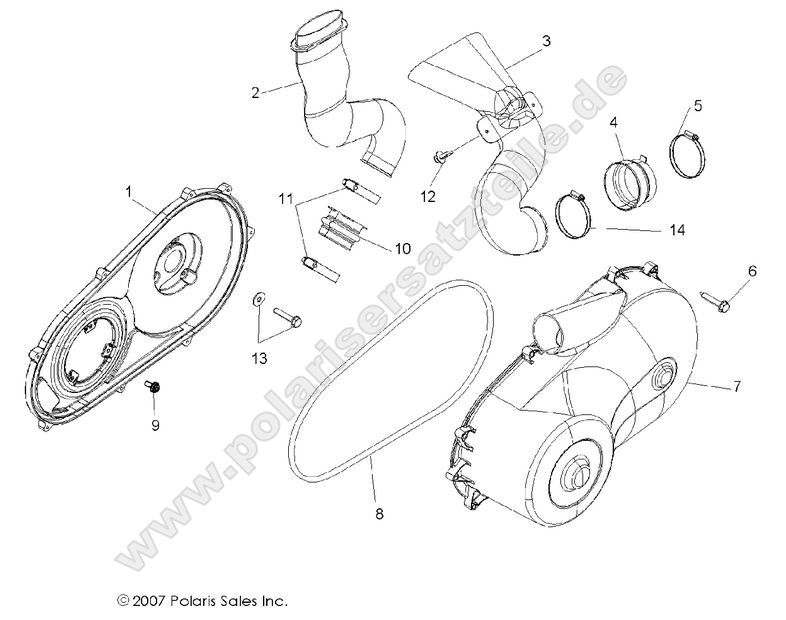 drive train clutch cover and ducting