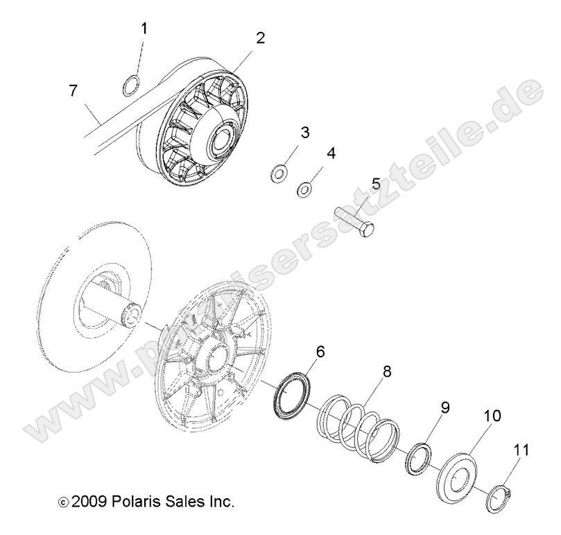 DRIVE TRAIN, SECONDARY CLUTCH