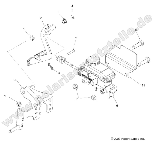 brakes pedal and master cylinder