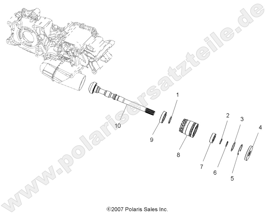 DRIVE TRAIN, MAIN GEARCASE OUTPUT SHAFT