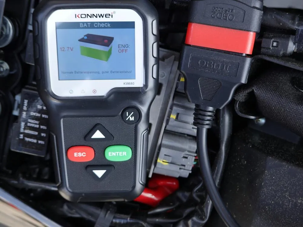 Konnwei-KW680-OBD2-Scanner-Fehlercode-Diagnosegeraet-Batteriespannung Konnwei KW680 OBD2 Scanner Fehlercode Diagnosegerät - Auto / Motorrad / Roller