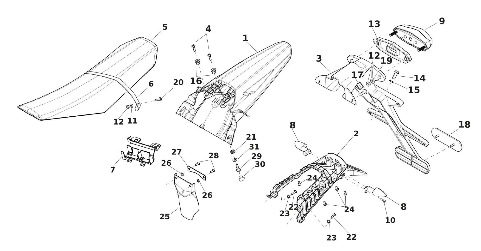 Verkleidung hinten / Sitzbank Verkleidung hinten / Sitzbank