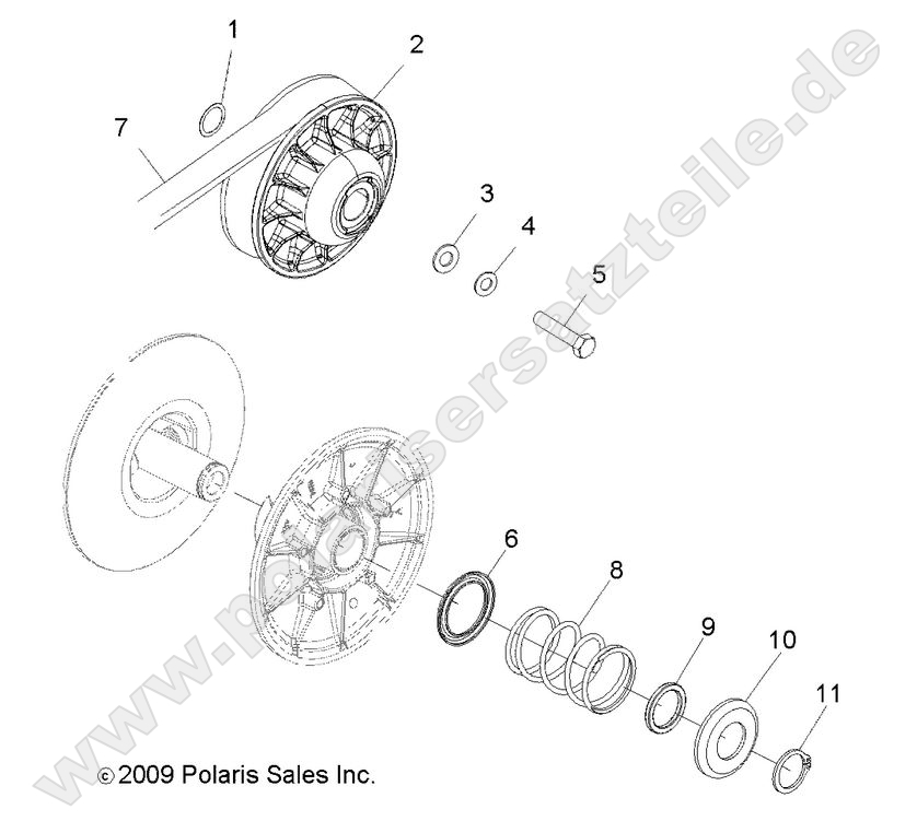 DRIVE TRAIN, SECONDARY CLUTCH