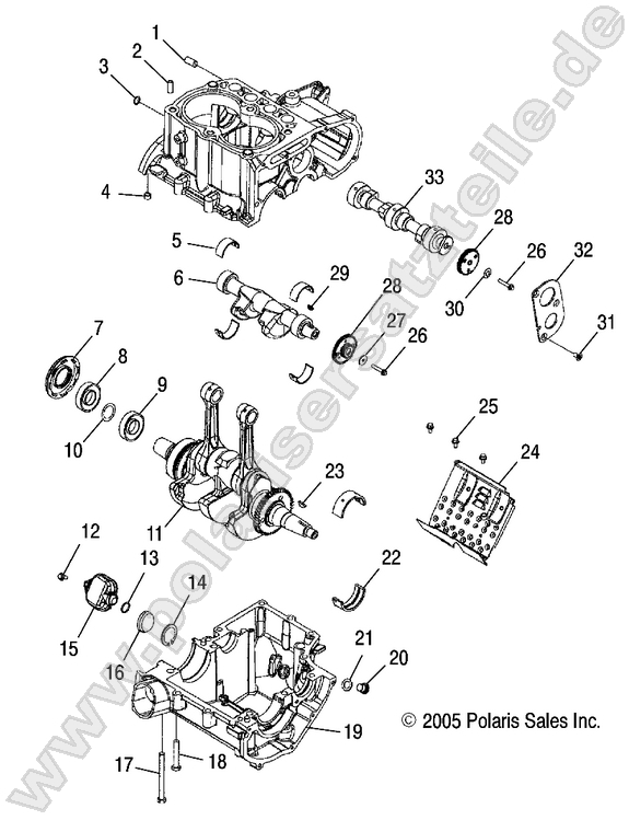 ENGINE, CRANKCASE and CRANKSHAFT