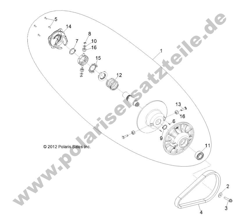 DRIVE TRAIN, SECONDARY CLUTCH