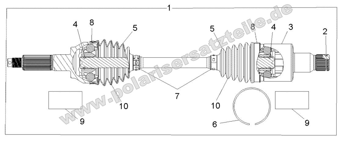 DRIVE TRAIN, REAR HALF SHAFT