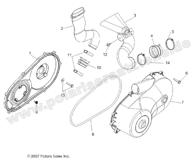 DRIVE TRAIN, CLUTCH COVER and DUCTING