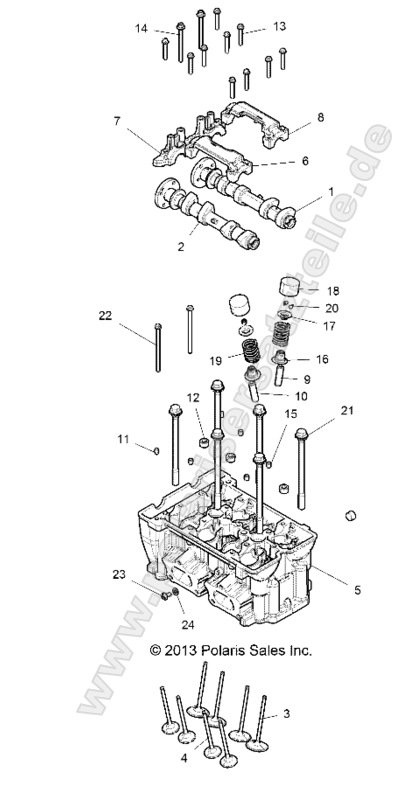ENGINE, CYLINDER HEAD AND VALVES