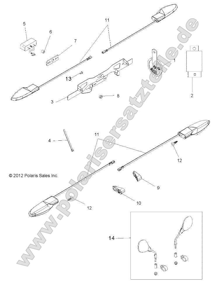 Electrical, Turn Signals, LP Bracket, Mirrors and Horn
