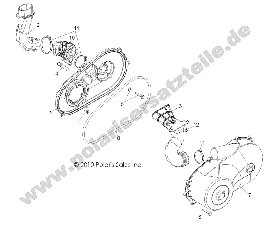 DRIVE TRAIN, CLUTCH COVER and DUCTING