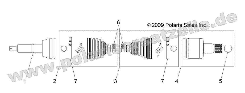 drive train rear half shaft