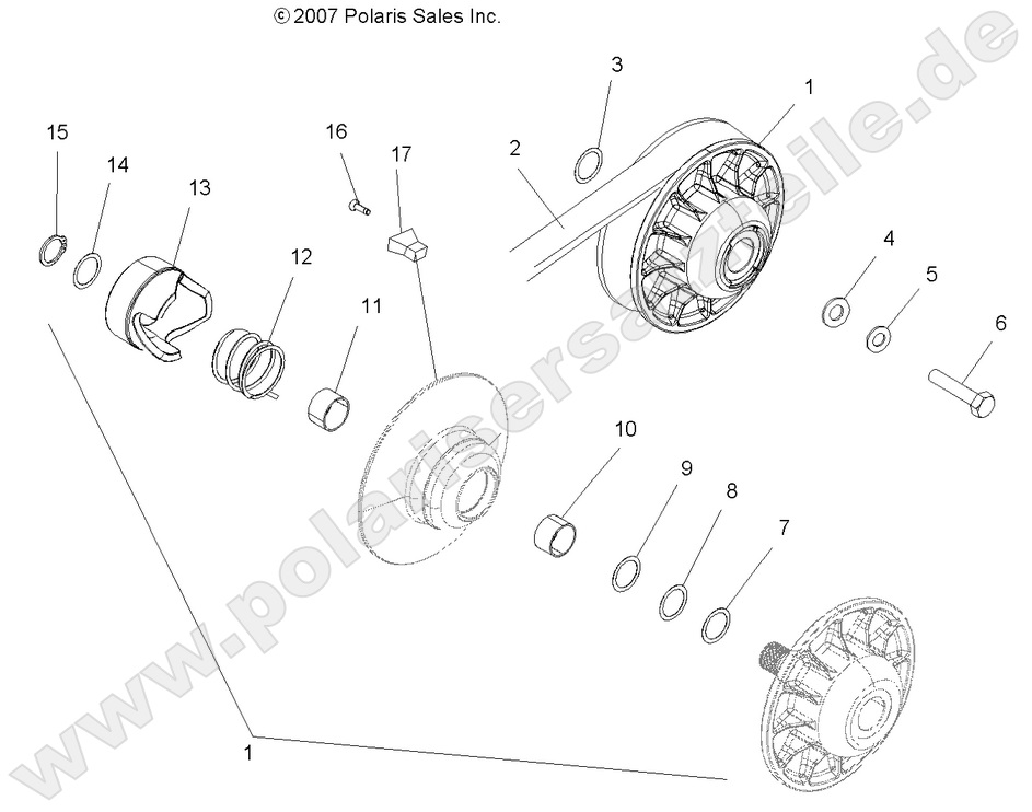 DRIVE TRAIN, SECONDARY CLUTCH