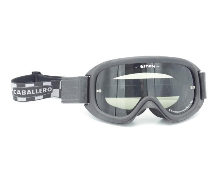 Fantic Caballero Motorradbrille Zielflagge - schwarz - getöntes Glas - 08813005