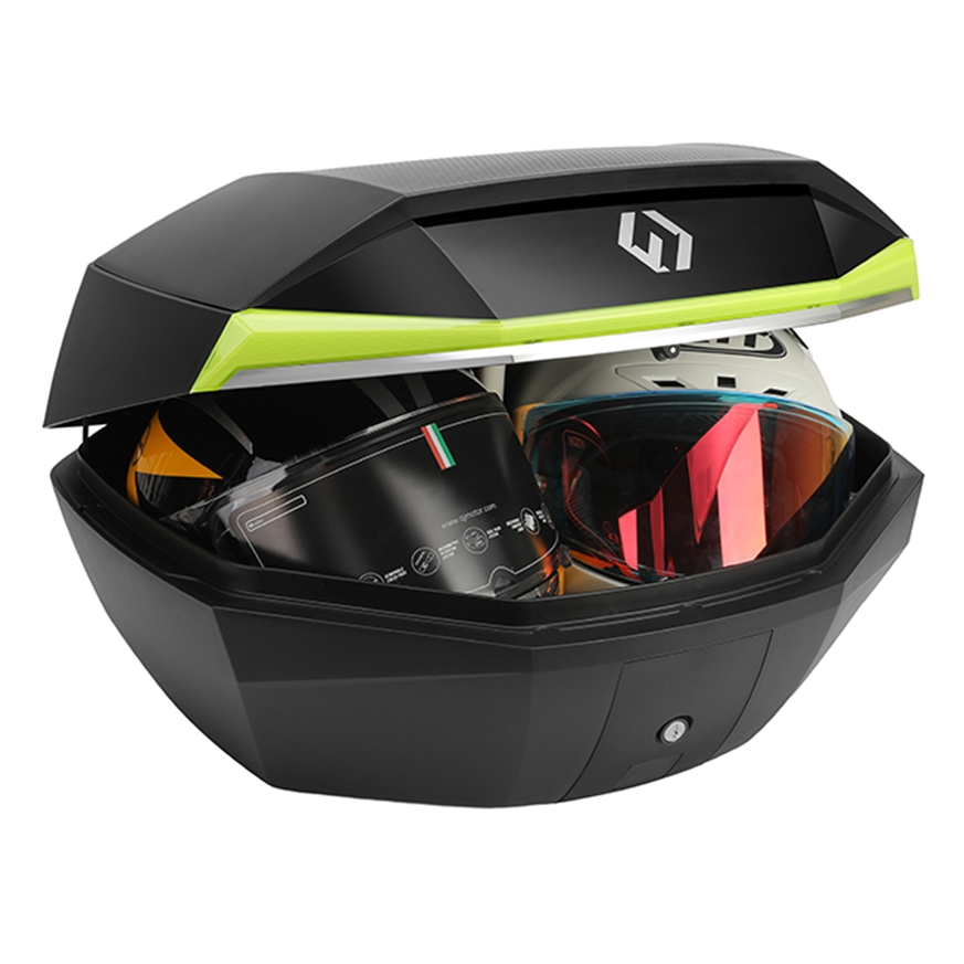 Furchtlos-SHIELD-L-Luxe-Topcase-48-Liter-schwarz-gelb-FU11TCUP000L16EX-100028-kofferdeckel-offen