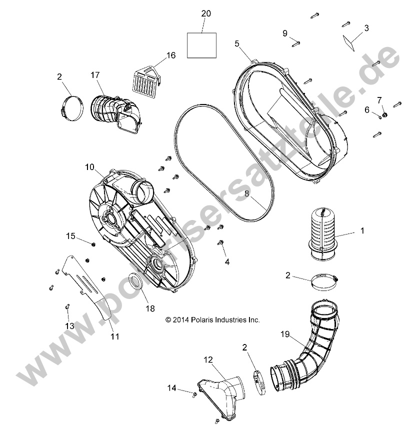 DRIVE TRAIN, CLUTCH COVER AND DUCTING