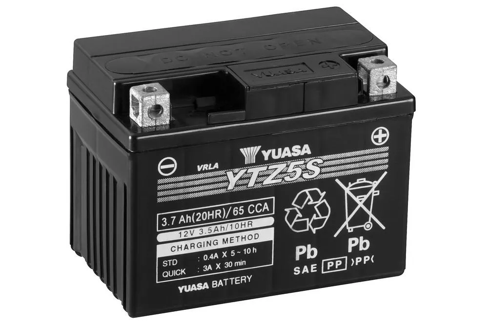 Yuasa YTZ5S-BS AGM Batterie 12V 3,5AH CP - Einbaufertig (NTZ5S TZ5S FTZ5S) Yuasa YTZ5S-BS AGM Batterie High Performance 12V 3.7 AH (CP) mit Säurepack