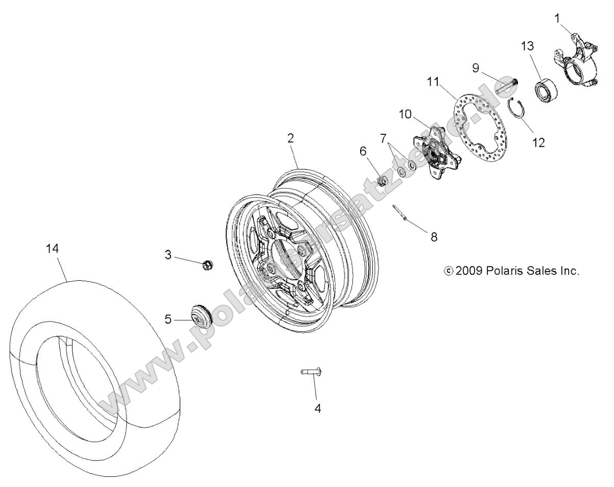 Wheels, Front and Hub (49ATVWHEELFRT10SPXP550)