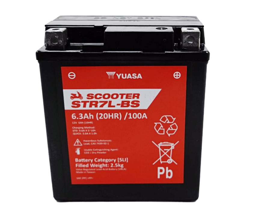 Yuasa STR7L-BS AGM Scooter Batterie 12V 6AH CP - Einbaufertig (YTX7L-BS GTX7L-BS FTX7L-BS) Yuasa STR7L-BS AGM Scooter Batterie 12V 6AH CP - Einbaufertig (YTX7L-BS GTX7L-BS FTX7L-BS)