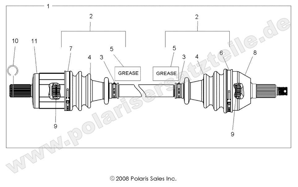 drive train front half shaft