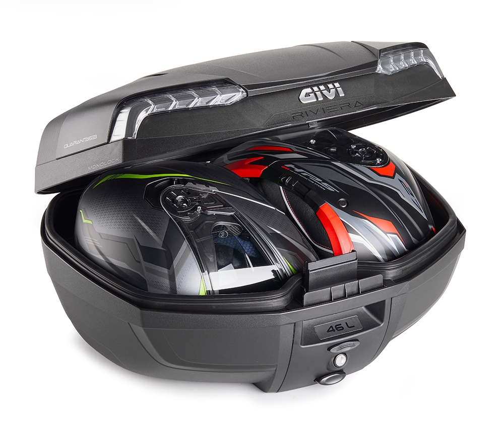 Givi Monolock Topcase E46 NT2 Tech Riviera - 46 Liter - schwarz - inkl. Montagekit Givi Monolock Topcase E46 NT2 Tech Riviera - 46 Liter - schwarz - inkl. Montagekit