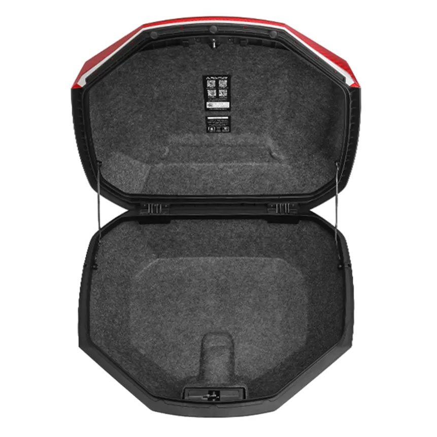 Furchtlos SHIELD L Luxe Topcase - 48 Liter - weiß/rot