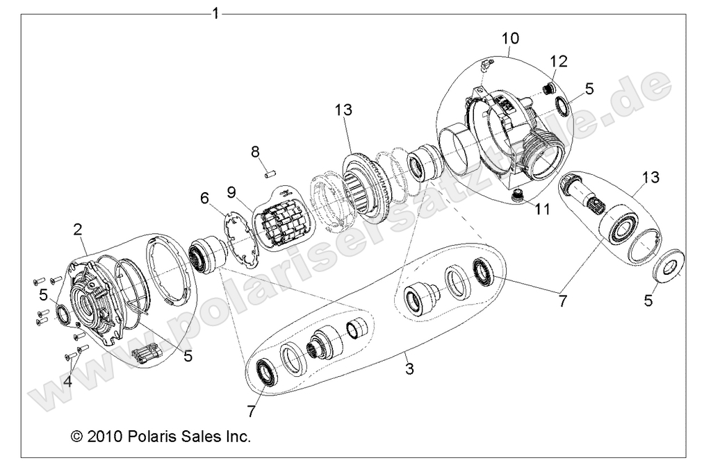 DRIVE TRAIN, FRONT GEARCASE INTERNALS