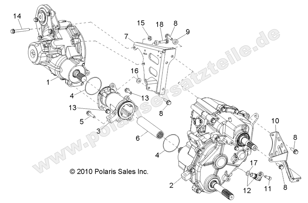 DRIVE TRAIN, GEARCASE, CARRIER MOUNTING