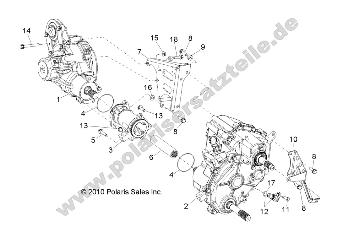 DRIVE TRAIN, GEARCASE, CARRIER MOUNTING