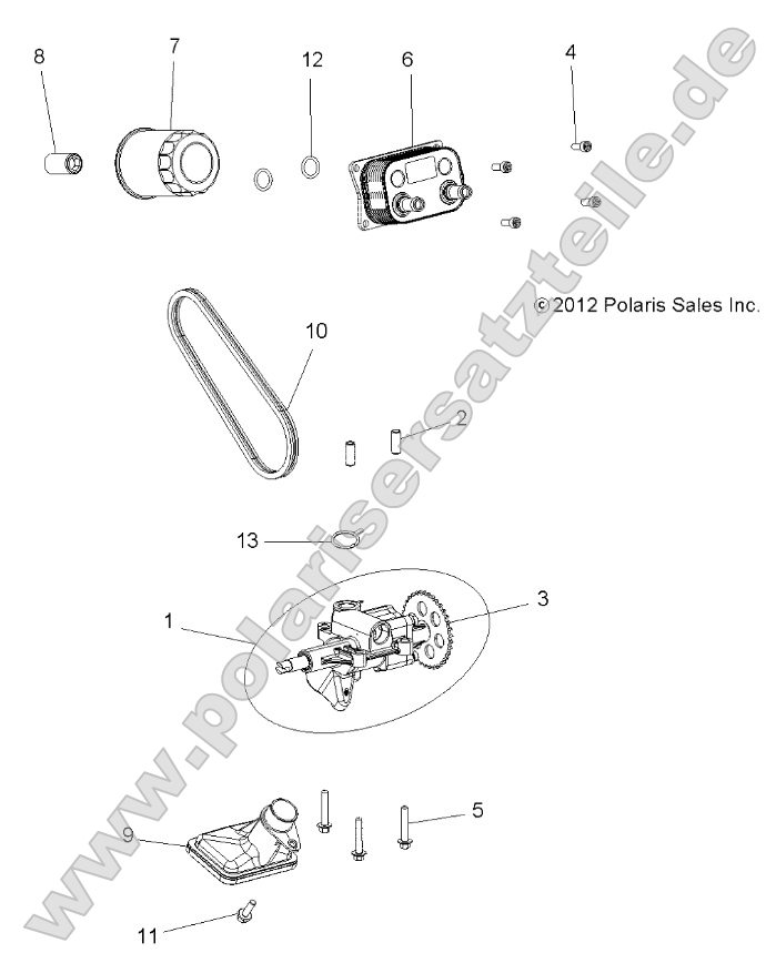 Engine, Oil Pump and Oil Cooler