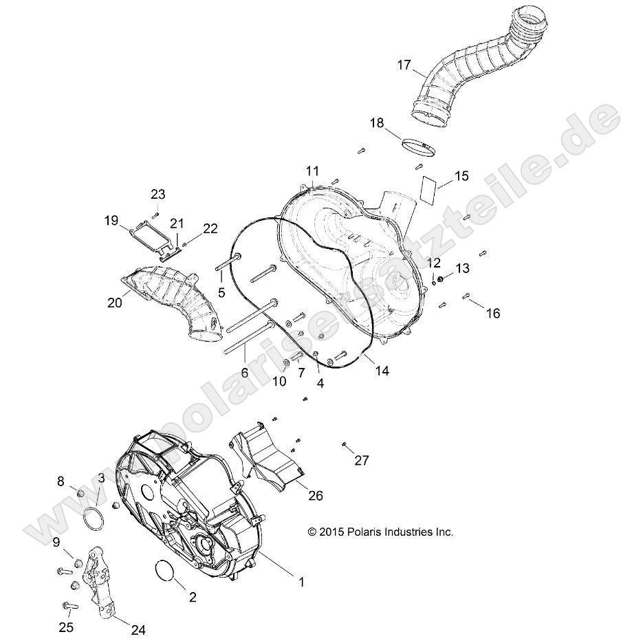 DRIVE TRAIN, CLUTCH COVER AND DUCTING