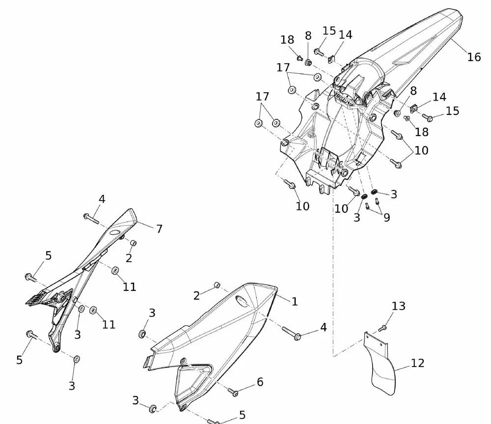Kunststoffteile hinten