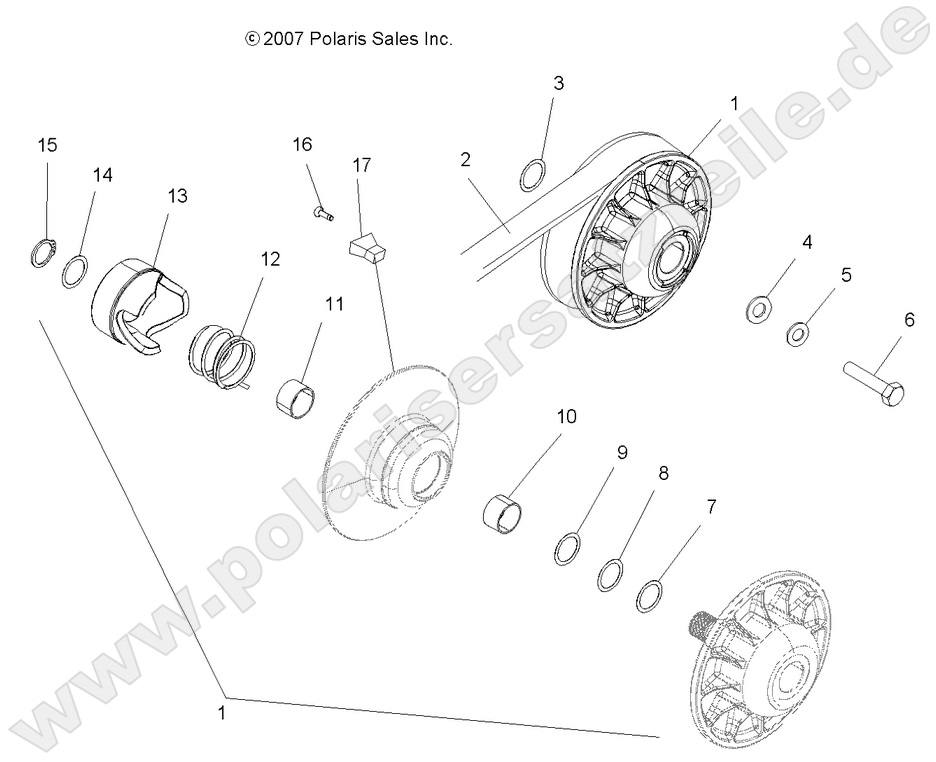 DRIVE TRAIN, SECONDARY CLUTCH