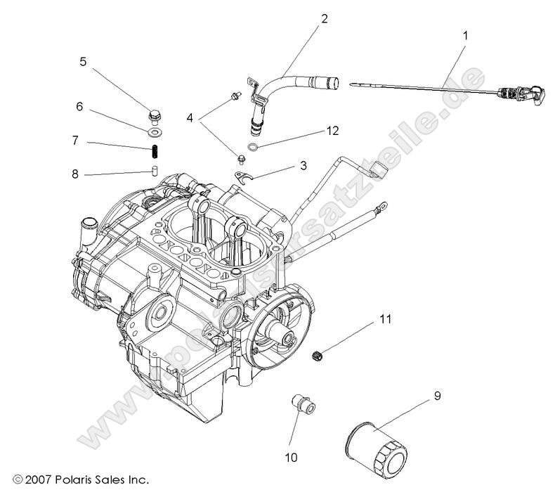 ENGINE, DIPSTICK and OIL FILTER