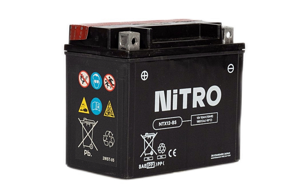 Nitro NTX12-BS AGM Batterie 12V 10 Ah mit Säurepack