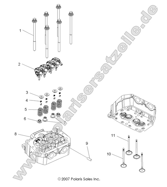 engine cylinder head and valves
