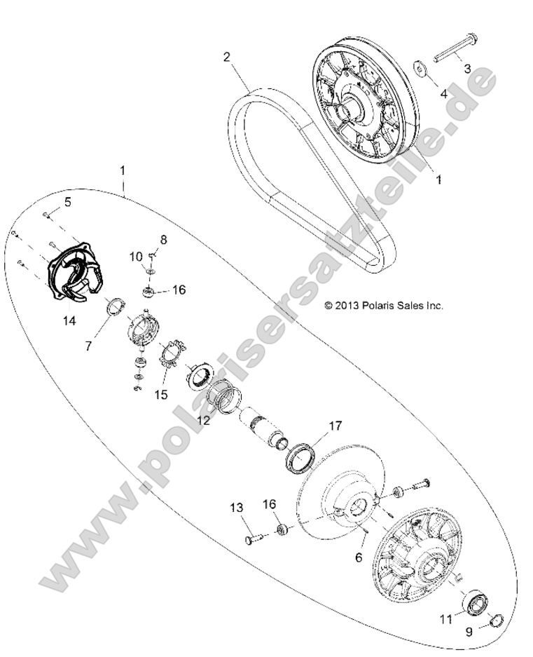 DRIVE TRAIN, SECONDARY CLUTCH